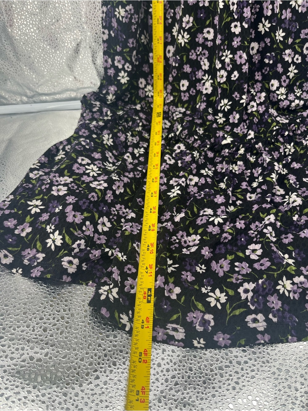 Michael Kors Floral Tiered Halter Dress Medium M Purple Black Ruffle Wedding Gst - Picture 15 of 15